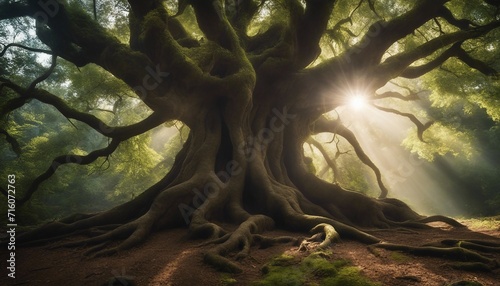 Ancient Tree of Wisdom, a colossal tree with sprawling roots and a trunk thick with age