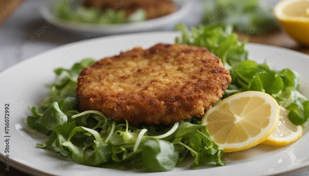  Breaded Veal Escalope, tender veal escalope breaded and fried to a golden brown