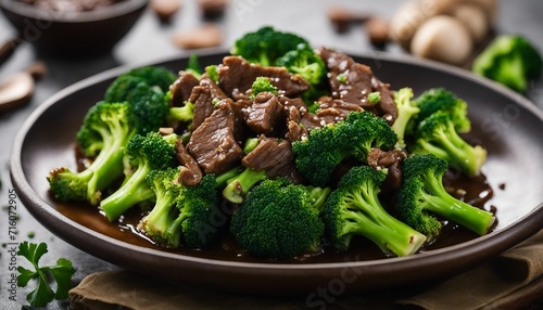 Beef and Broccoli Stir-Fry, a steaming plate of beef and broccoli stir-fry, the rich brown