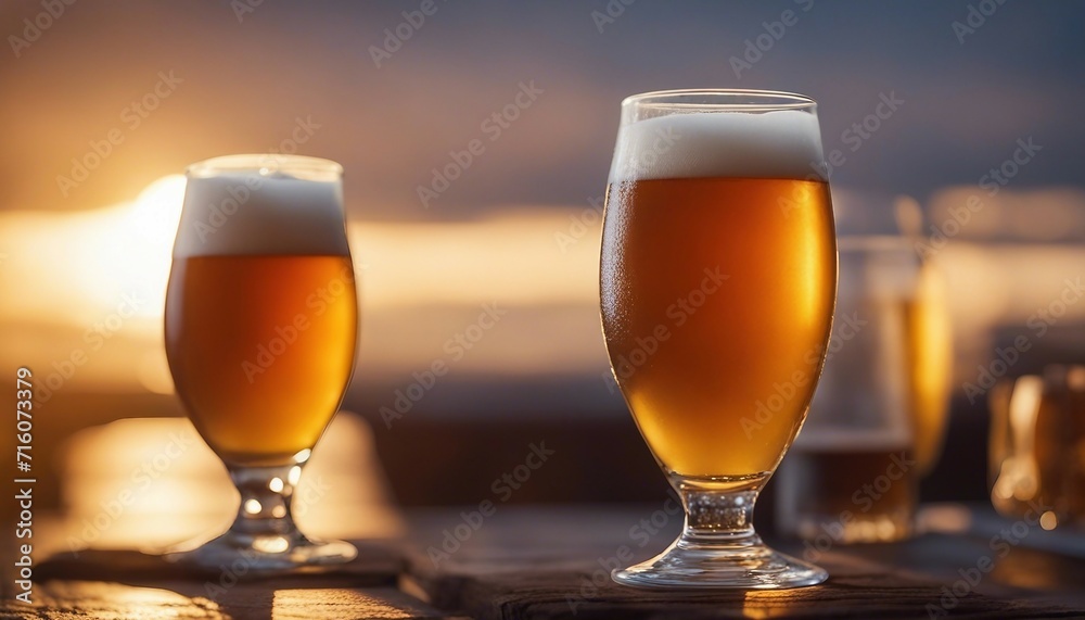 Frosty Craft Beer Assortment, an array of frosty craft beer glasses, the condensation on the glass