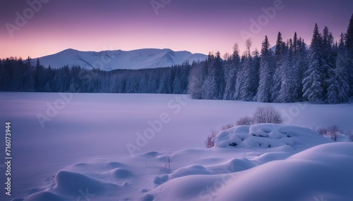 Nordic Winter Twilight, a background capturing the tranquil blues and purples of twilight in a winter