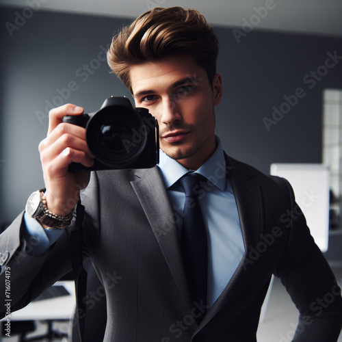 business man posing on camera © itnozirmia