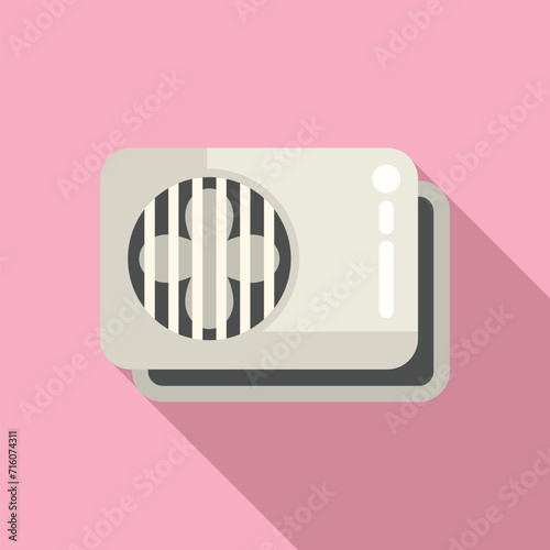 Fan unit control icon flat vector. Clean filter. Fix man service at home