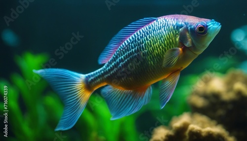 Rainbowfish Flashing Colors, a rainbowfish displaying its iridescent scales, the myriad of colors