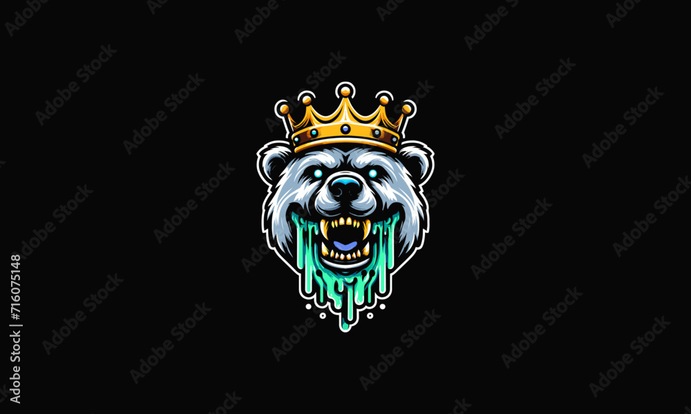 head bear wearing crown slime vector mascot design head bear wearing crown slime vector mascot design