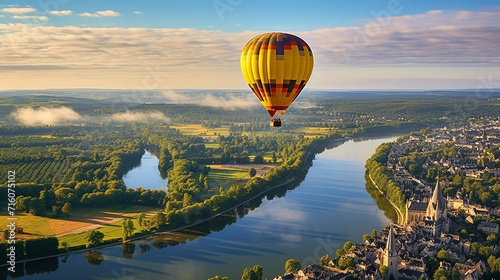 hot air balloon over cappadocia the loire valley floats gently over France's Loire Valley photo