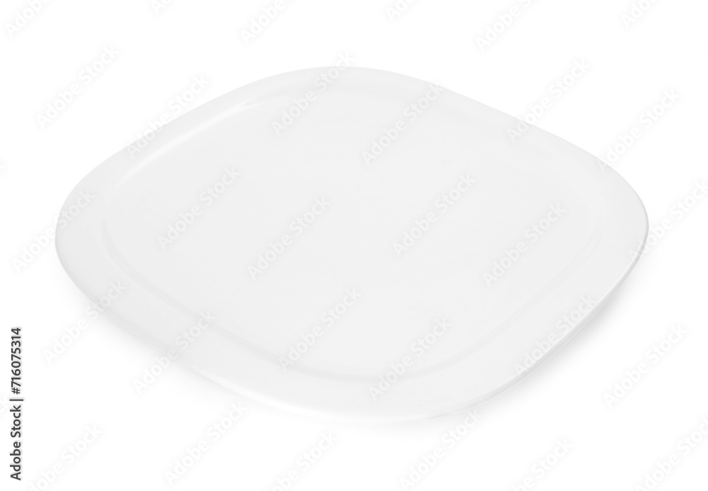 One beautiful ceramic plate isolated on white One beautiful ceramic plate isolated on white