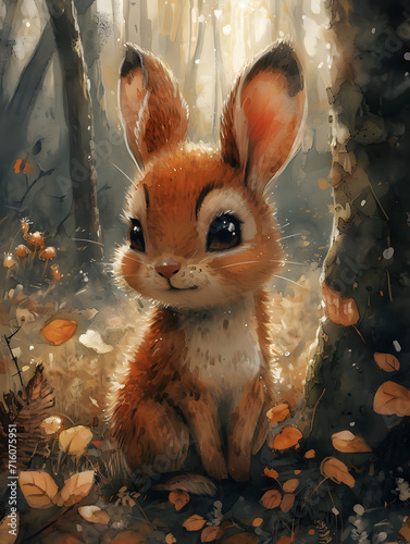 Cute rabbit illustration © toomi123