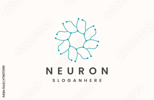 Neuron logo design inspiration with a white background