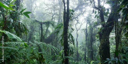 Tropical forest panoramic, Monteverde cloud forest, Costa Rica photo