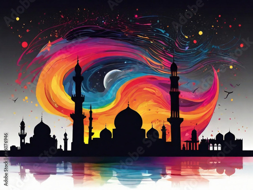 Background Mosque Eid Mubarak Design Art