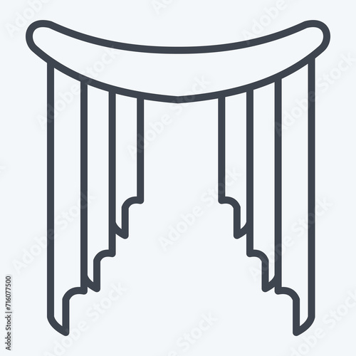 Icon Fishtail. related to Curtains symbol. line style. simple design editable. simple illustration