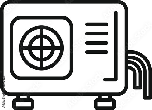 Worker control unit icon outline vector. Repair air conditioner. Filter clean