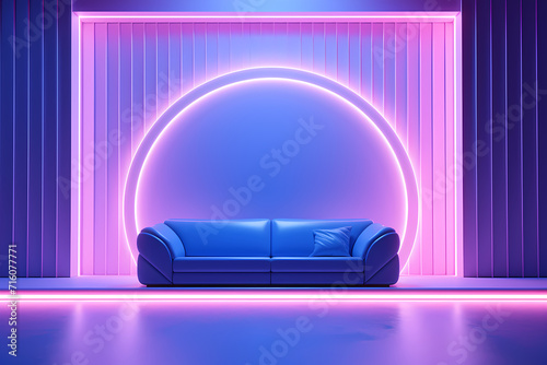 studio room with curved walls and sofa photo