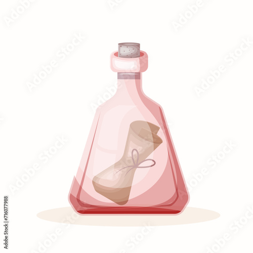 The letter of love message in the bottle