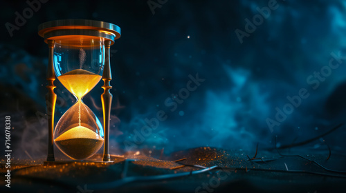 Hourglass with Dark Bokeh Background