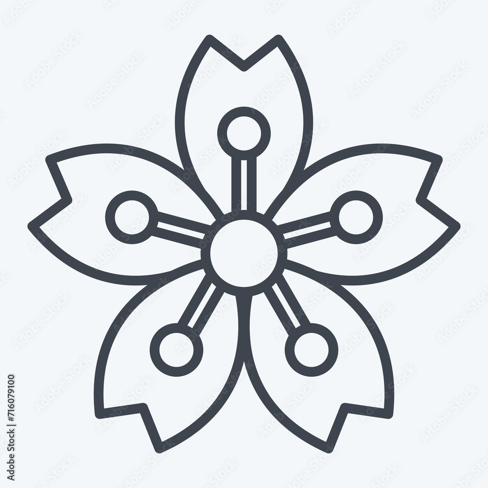 Icon Sakura. related to Sakura Festival symbol. line style. simple design editable. simple illustration