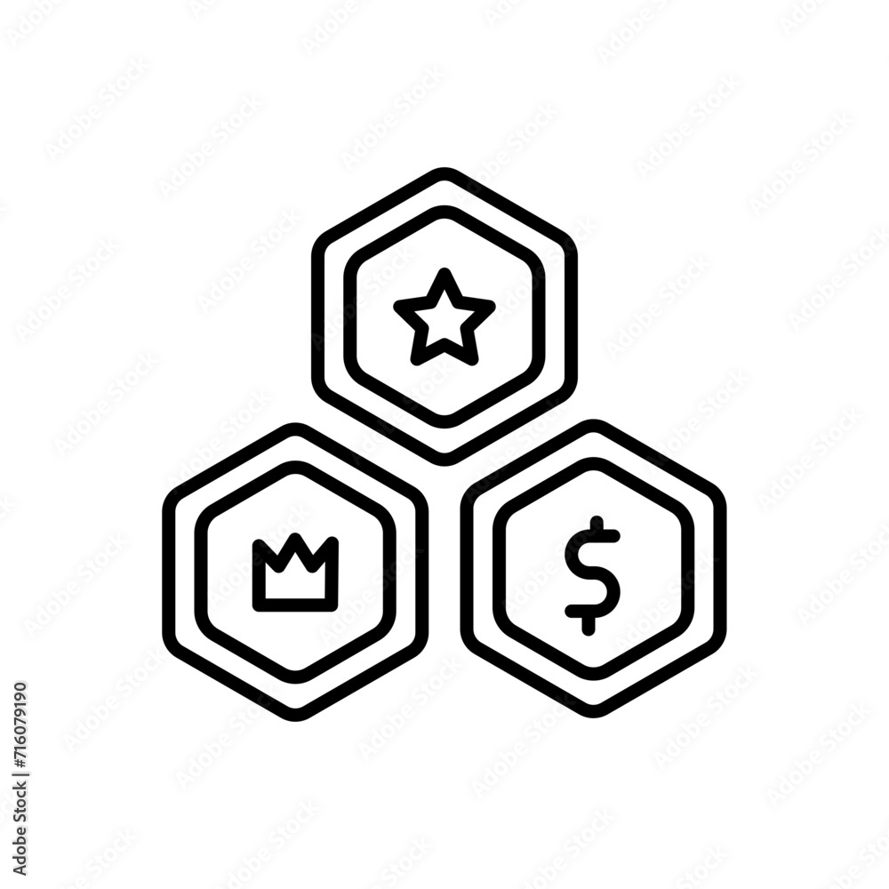 Game token outline icons, minimalist vector illustration ,simple transparent graphic element .Isolated on white background Game token outline icons, minimalist vector illustration ,simple transparent graphic element .Isolated on white background