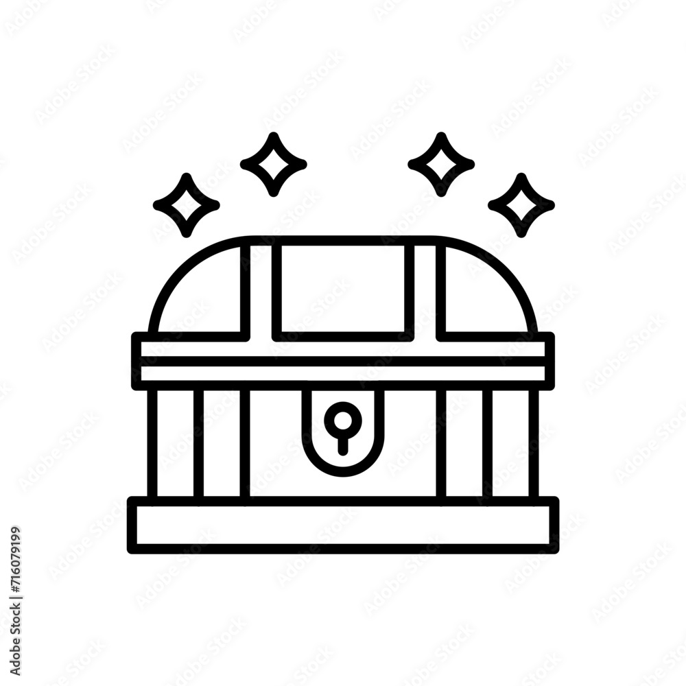 Treasure chest outline icons, minimalist vector illustration ,simple transparent graphic element .Isolated on white background Treasure chest outline icons, minimalist vector illustration ,simple transparent graphic element .Isolated on white background