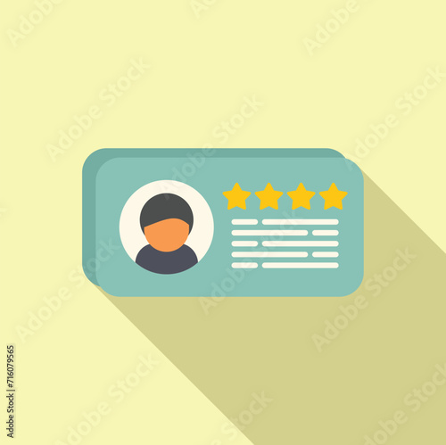 Rate new candidate icon flat vector. Online cv hr. Take new business lead