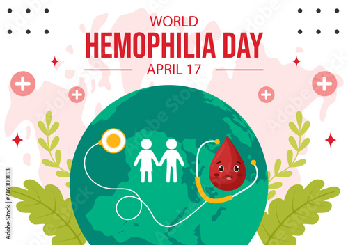 Hemophilia Day Social Media Background Flat Cartoon Hand Drawn Templates Illustration