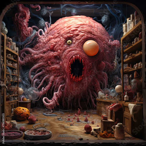 Science project or a laboratory experiment gone wrong in the basement. 