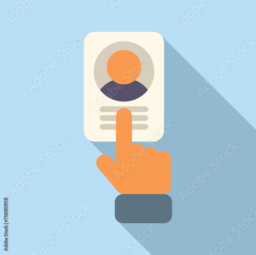 Staff time cv find icon flat vector. New business care. Service time cv