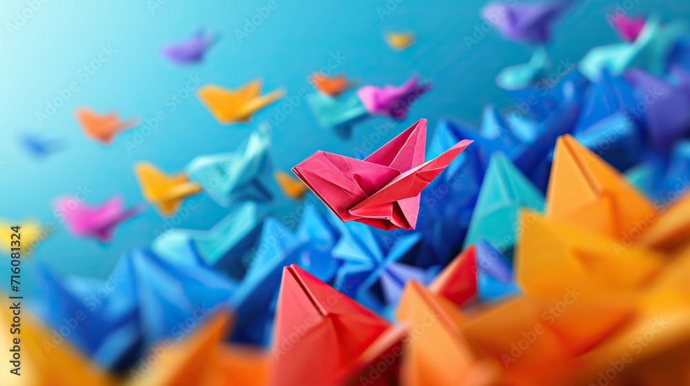 Paper Origami Innovative Transformation: A 3D Colorful Model Depicting ...