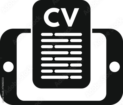 Take online cv icon simple vector. Crew deal service. Cv head collection
