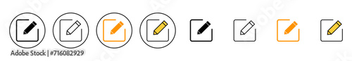 Edit icon set vector. edit document sign and symbol. edit text icon. pencil. sign up