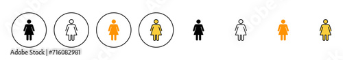 Female icon set vector. woman sign and symbol