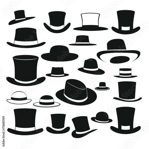 Hat icons vector set vintage hats collection