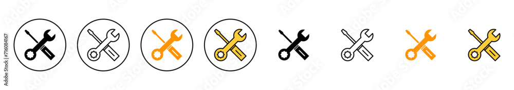Repair tools icon set vector. tool sign and symbol. setting icon. Wrench and screwdriver. Service Repair tools icon set vector. tool sign and symbol. setting icon. Wrench and screwdriver. Service