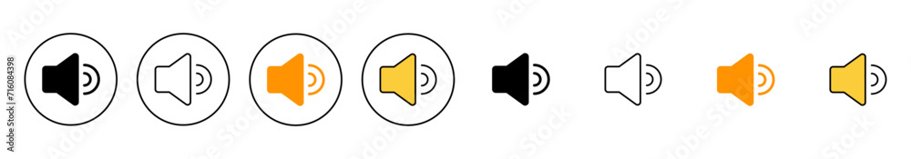 Speaker icon set vector. volume sign and symbol. loudspeaker icon. sound symbol Speaker icon set vector. volume sign and symbol. loudspeaker icon. sound symbol