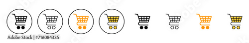 Shopping icon set vector. Shopping cart sign and symbol. Trolley icon
