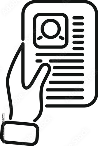 Take cv paper icon outline vector. Work man team. Staff service hr
