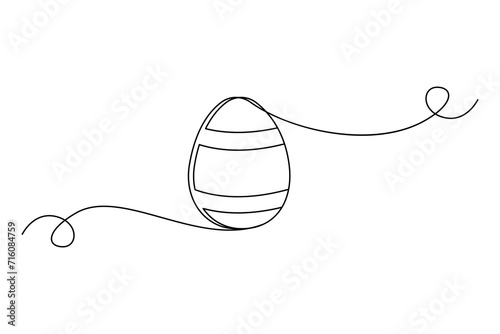 Egg line art. Continuous one line drawing of whole egg. Vector illustration. EPS 10.