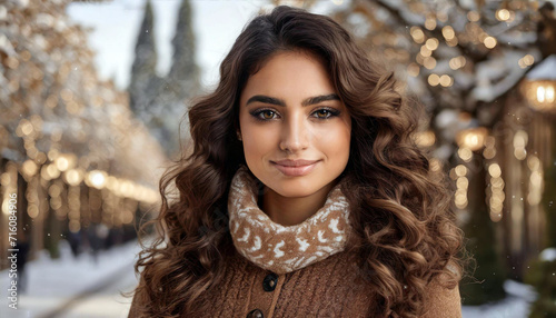 Woman Close-up Winter Outdoor Portrait