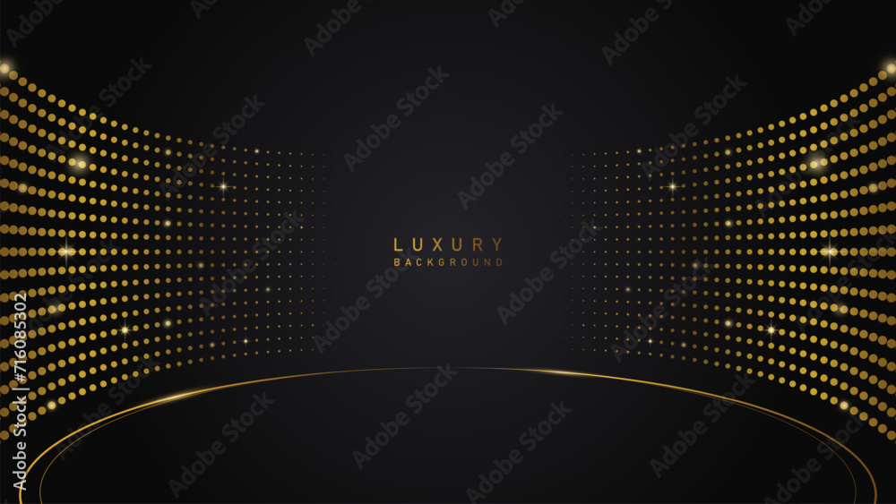 © Arfan Zidny - luxury glowing gold lighting on black background with lighting effect and sparkle. Luxury, premium, podium award vector design style © Arfan Zidny - luxury glowing gold lighting on black background with lighting effect and sparkle. Luxury, premium, podium award vector design style