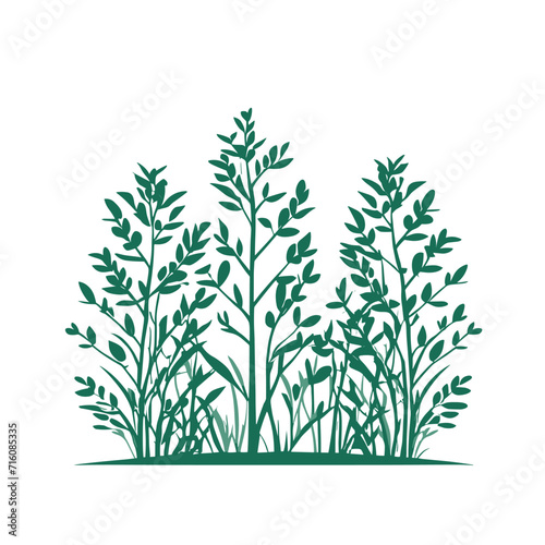 Plant leaves silhouette leaf vector illustration