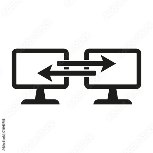 Computer connecting icon. Vector illustration. EPS 10.