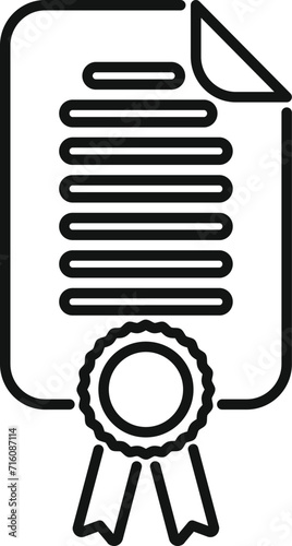 Emblem diploma icon outline vector. Portfolio trade hr. Business career