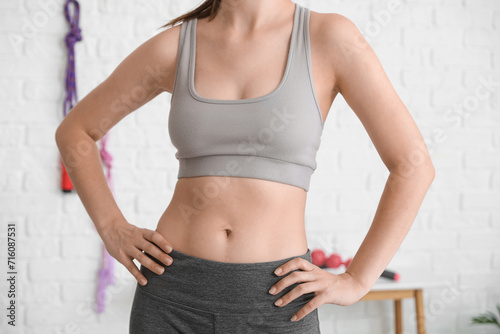 Body positive woman trainin...