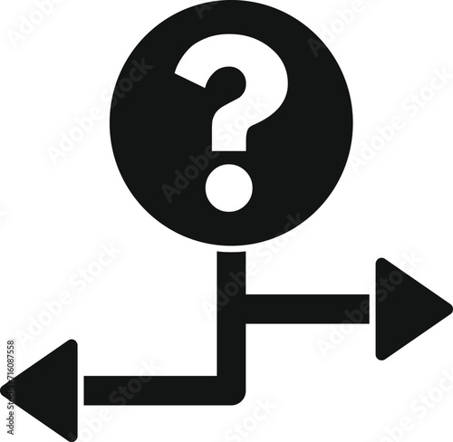Ambiguity analysis icon simple vector. Data confused. Arrow business