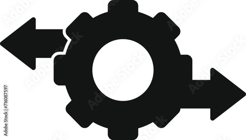 Gear choice icon simple vector. Ambiguity brain block. Compact figure