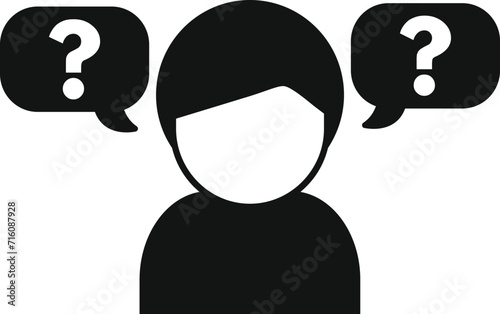 Person ambiguity icon simple vector. Business online choice. Brain reveal