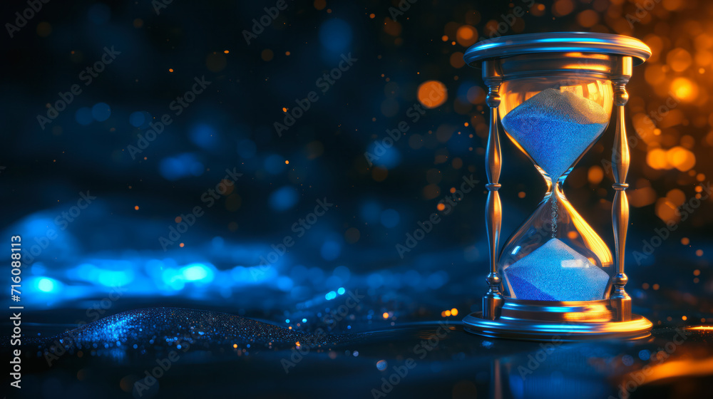 Hourglass with Dark Bokeh Background