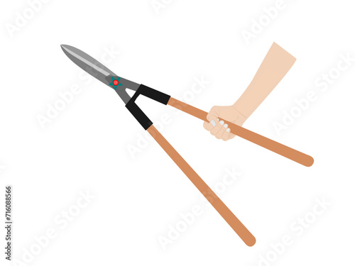 Grass scissors on a white background.