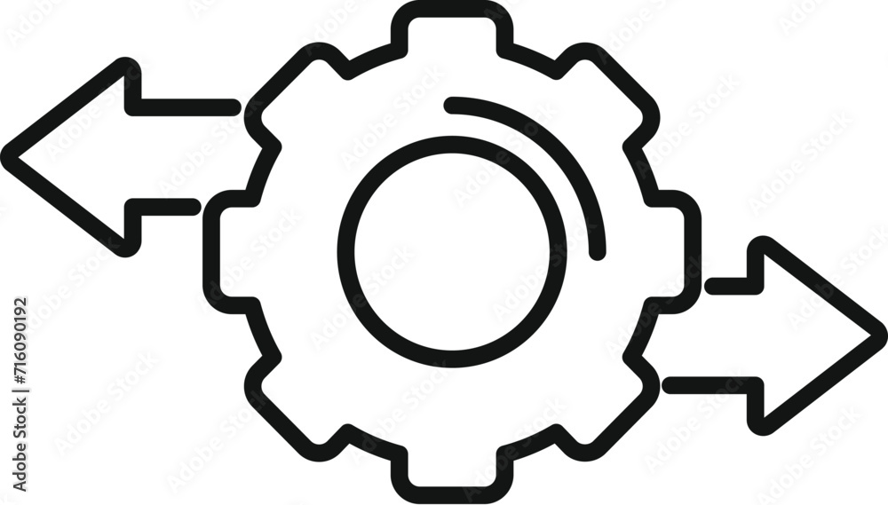 Gear choice icon outline vector. Ambiguity brain block. Compact figure Gear choice icon outline vector. Ambiguity brain block. Compact figure