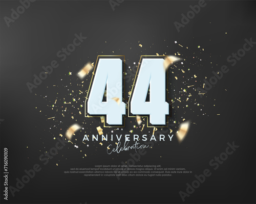 Bold number 44th. premium design for 40th anniversary celebration. Premium vector for poster, banner, celebration greeting. photo